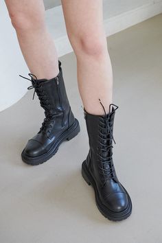 Eda Combat Boots This product has been hand-picked by Storets' stylists. Spring Streetwear Ankle Combat Boots, Spring High Ankle Combat Boots With Edgy Style, Edgy Spring Ankle-high Martin Boots, Fall Punk Combat Boots With Round Toe, Punk Style Lace-up Boots With Round Toe For Fall, Edgy High Ankle Combat Boots For Spring, Punk Style Combat Boots With Round Toe For Fall, Black Mid-calf Platform Boots, Spring Punk Lace-up Boots