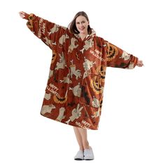 PRICES MAY VARY. A MUST HAVE FOR HALLOWEEN: Looking for something perfect for lounging or trick-or-treating on soecial days? Considering to wrap yourself in the comfort provided by our blanket hoodie with special and unique design! SUPERIOR SOFT TO THE TOUCH: Made of 100% high quality flannel fleece fabric for both sides, these wearable blankets achieve the warmth needed as well as the style and comfort. They are ultra soft as buttery, you will feel like surrounded by a super warm hug. VERSATILE Wearable Blankets, Thick Blanket, Halloween Blanket, Blanket Sweater, Blanket Hoodie, Hoodie Blanket, Cozy Feeling, Trick Or Treating, Wearable Blanket