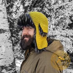 "WOODLAND TRAPPER HAT | CROCHET PATTTERN: This trapper hat pattern features a close weave fabric stitched in modified half double crochet. It includes a partial fur lining for added warmth for the chilliest weather. SIZES: Adult S-L (Circumference) S: 21.5\" | 55cm M: 23.5\" | 60cm L: 25.5\" | 65cm *For best fit, choose a size a few inches larger than head circumference. SKILL LEVEL: Moderate HOOK: 4.5mm hook (or hook size that achieves gauge). YARN: Approximately 255 (305, 375) yards of worsted Hand Knitted Crochet Cap For Outdoor, Handmade Crochet Cap For Outdoor, Outdoor Hand-knitted Crochet Cap, Handmade Outdoor Crochet Cap, Crochet Trapper Hat, Trapper Hat Crochet, Trapper Hat Pattern, Hat Pattern Crochet, Flap Hat