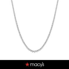 in stock Macy's 14k White Gold Jewelry For Formal Occasions, Macy's Diamond White Necklace For Formal Occasions, Macy's Diamond Necklace For Formal Occasions, Macy's Formal Diamond Necklace, Timeless 14k White Gold Diamond Cut Necklace, Timeless 14k White Gold Necklace With Diamond Cut, Luxury 14k White Gold Necklace With Prong Setting, 14k Gold Silver Diamond Cut Tennis Necklace, Elegant White Gold Diamond Necklace From Macy's