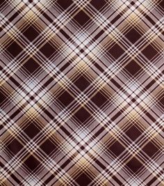 a brown and white plaid fabric