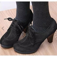 Category:Heels,Boots,Pumps; Upper Materials:Suede; Season:Fall,Winter; Heel Type:Cone Heel,High Heel; Gender:Women's; Style:Vintage,Fashion,Elegant,Preppy,Luxurious; Heel Height(inch):2-3; Outsole Materials:Rubber; Occasion:Party,Daily,Work,Outdoor; Closure Type:Lace-up; Pattern:Solid Color; Listing Date:08/23/2023; 2024 Trends:Brogue,Suede Shoes,Dress Shoes,Strappy Heels,Plus Size,Vintage Shoes Oxford Shoes Heels, High Heel Dress, Heels Dress, Heels Online, Chunky High Heels, Platform Ankle Boots, Boot Pumps, Women's Heels, Moda Vintage