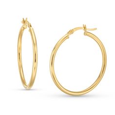 Perfect for every day wear, our Gold 2x30mm Tube Hoop Earrings are a classic staple ideal for every jewelry collection. Crafted with a hollow tube design, they are lightweight and easy to pair with any ensemble. Tube Hoop Earrings, Diamonds Direct, Tube Design, Yellow Color, Free Shopping, Jewelry Collection, Every Day, Hoop Earrings, Yellow Gold