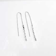 Dainty threader earrings made from a delicate stainless steel 316L chain and a thick, rectangular link chain. Easy to put on, lightweight and comfortable to wear MATERIAL 316L surgical grade stainless steel: ▪ does not cause allergic reactions, ▪ does not tarnish, stain or fade ▪ does not rust or corrode, ▪ does not change color, ▪ does not turn your skin green, ▪ it requires little to no maintenance, ▪ it is much more durable than silver or platinum, It will stay shiny and beautiful for a very Minimalist Metal Threader Earrings With Adjustable Chain, Minimalist Threader Drop Earrings With Box Chain, Minimalist Box Chain Threader Drop Earrings, Minimalist Metal Linear Earrings With Adjustable Chain, Silver Threader Earrings With Adjustable Chain For Everyday, Everyday Silver Threader Earrings With Adjustable Chain, Double Piercing, Earrings Chain, Surgical Steel Earrings