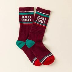 Rad Dad Socks | Rad Dad Socks Funny Slippers, Dad Socks, Father Knows Best, Socks Funny, Dad Birthday Gift, Dad Birthday, Cool Socks, Casual Socks, Feeling Special