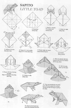 the instructions for how to make an origami bird