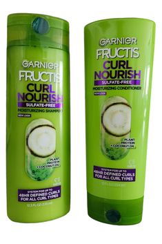 BRAND NEW / SET OF 2 Garnier Fructis Curl Nourish Paraben-Free Shampoo & Conditioner 12 & 12.5 oz With Elasto Protein plus Coconut Oil gently cleanses without stripping natural oils and provides intense nourishment for strong hair with smooth, frizz-resistant curls. Get 48 hour defined, frizz-resistance curls. Sulfate Free and Paraben Free rich formula that is designed for wavy hair (curl type 2), curly hair (curl type 3), and coily hair (curl type 4)! Cruelty Free Curly Hair Shampoo And Conditioner Curls, Type 2 Curly Hair, Hair Curl, Garnier Fructis, Shampoo For Curly Hair, Hair Supplies, Moisturizing Conditioner, Coily Hair, Moisturizing Shampoo