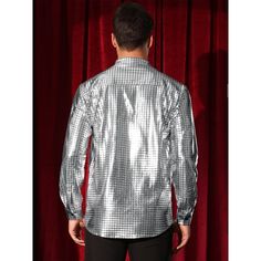 The button down glitter shirts for men are unique, making you standing out from the crowd. Pair the shiny shirts with fitted black jeans or leather pants for nightclub or nighttime social gatherings. The shiny metallic shirts are suitable for many occasions, such as parties, disco, nightclub, wedding, stage performance, or other casual occasions. Nightclub Wedding, Metallic Shorts, Glitter Shirt, Nightclub Party, Halloween Long Sleeve, Sequin Shirt, Button Down Shirt Mens, Stage Performance, Wedding Stage