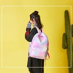 A Rainbow Clouds Backpack that looks just like cotton candy! It has an internal zipper pocket, a safe pocket for a laptop, a central bag opening for large items, small item pockets, a side pocket, and a front zipper pocket. This magical bag is efficient and cute. Ideal for school or work providing quality for daily use. Get this gradient and colorful backpack this year! Size:- Length: 11.4" (29 cm)- Width: 5.1" (13 cm)- Height: 16.5" (42 cm) Material: nylon & polyester Pink Nylon Kawaii Backpack, Casual Pink Backpack With Zipper Pocket, Pink Backpack With Zipper Pocket For Students, Trendy Pink Nylon Backpack, Trendy Pink Backpack With Zipper Pocket, Rainbow Clouds, Colorful Backpacks, Rainbow Cloud, A Rainbow