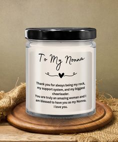 a personalized candle with a poem on it