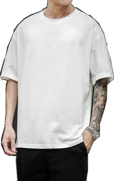 Casual Plain T-shirt For Spring, Urban Summer Everyday T-shirt, Basic Summer T-shirt For Streetwear, Plain Short Sleeve Streetwear Shirt, Plain Short Sleeve Shirt For Streetwear, Plain Crew Neck Top For Streetwear, Casual Crew Neck T-shirt For Streetwear, Plain Tops For Summer Streetwear, Casual Cotton T-shirt With Basic Design