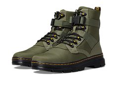 Dr. Martens Combs Tech II - Shoes : Khaki Green : Accentuate your looks with the edgey Dr. Martens Combs Tech II boots. Leather and synthetic upper. Lace-up and ankle strap buckle closure. Round-toe silhouette. Textile lining and insole. Synthetic outsole. Imported. Measurements: Heel Height: 1 3 4 in Weight: 1 lb 6 oz Shaft: 6 1 2 in Platform Height: 1 1 4 in Product measurements were taken using size UK 8 (US Men's 9, US Women's 10), width Medium. Please note that measurements may vary by size Dr Martens Combs Tech, Mens Hiking Boots, Boots Leather, Us Man, Khaki Green, Product Reviews, Hiking Boots, Ankle Strap, Heel Height