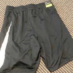 New With Tag Nike Shorts Casual Moisture-wicking Bottoms For Sports, Black Sporty Bottoms For Sports Events, Casual Moisture-wicking Bottoms For Sports Events, Nike Black Athletic Shorts For Sports, Black Go-dry Bottoms For Sports Events, Casual Black Athletic Shorts For Sports Events, Nike Black Moisture-wicking Bottoms, Nike Black Athletic Shorts With Elastic Waistband, Black Moisture-wicking Bottoms For Sports Season