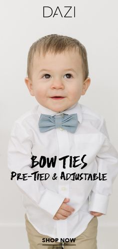 Our new pre-tied bow ties are the perfect accessory for any occasion. We offer two sizes (kid and adult) which both have an adjustable neck strap to fit almost all ages. Each bow tie has a sturdy loop and clasp to ensure a snug and comfortable fit. Don't know how to tie a bow tie? No problem! Character Help, Tie A Bow Tie, Dragonfly Embroidery, Baby Accesories, Boy Sewing, Bow Ideas, Baptism Ideas, Jack Jack, Baby Shower Bbq