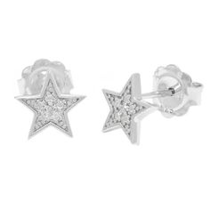 Sterling Silver Star Single Pave Diamond Earrings (Diamond Star Earring (Silver)) Size: unkn. Gender: female. Age Group: adult. Silver Star-shaped Earrings, Cowboy Jewelry, Diamond Star Earrings, Star Earring, Silver Star Earrings, Pave Diamond Earrings, Star Stud Earrings, Earring Silver, Earrings Diamond