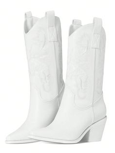 Heel Height:About 6 cm / 2.36"
Shaft Height: About 28 cm / 11"
Ankle Opening: About 38 cm / 14.96"Chunky High Heeled Women Western Boots Embroidered Pointed Toe Mid Calf Cowgirl Cowboy Platform Rome Casual Fashion Ridding Boots White Vacation,Fashionable     Western Boots   Women Shoes, size features are:Bust: ,Length: ,Sleeve Length: Women Western Boots, Boots Embroidered, Ridding Boots, White Cowboy Boots, Cowgirl Cowboy, Boots White, Western Boots Women, Chunky High Heels, Boots Women Fashion