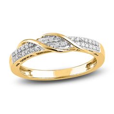 Two rows of brilliant round diamonds are wrapped in striking high-polish arms in this extraordinary women's anniversary band. Fashioned in 14K yellow gold, the ring has a total diamond weight of 1/6 carat. Diamond Anniversary Bands, Jared The Galleria Of Jewelry, Extraordinary Women, Diamond Anniversary, Anniversary Bands, Gift List, Bridal Rings, Anniversary Rings, Rose Gold Ring