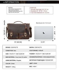 Revamp your style with this stylish and functional crossbody handbag, perfect for men's business use. With its superior-quality genuine leather and fair price, it strikes the perfect balance between fashion and functionality. The hasp closure allows for easy access, while the multi-functional design in a horizontal square shape makes it a preferred choice. Limited stock only! Specifications with/without Interlining: No Whether Inventory: Is The Size of: 15-Inch The Outer Bag Type: Three-Dimensional Bags The Origin of: Guangzhou The Application of Gender: Male Suitcase Shape: Horizontal Square Style 2: Crossbody Bag Style: Business Style: Leisure Size: 14 inches Shoulder Strap Number: A Single SOURCE Categories: Off-the-Shelf Product Categories 1: Briefcase Product Categories: Briefcase, Br Portable Leather Shoulder Bag For Business, Portable Leather Business Bags, Luxury Portable Office Bag, Portable Leather Shoulder Bag For Office, Portable Brown Business Satchel, Portable Leather Satchel For Everyday Use, Classic Portable Leather Bags, Classic Portable Shoulder Bag For Everyday Use, Portable Leather Briefcase For Daily Use