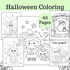 halloween coloring pages for kids to print and color with the words,'66 pages '