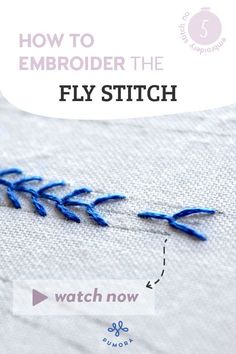 how to embroider the fly stitch on a t - shirt with an arrow