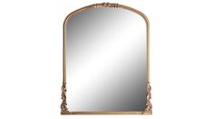 an ornate gold framed mirror on a white background