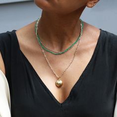 Emerald Necklace– GRACE LEE Elegant Green Round Chain Necklace, Gold Emerald Necklaces With Gemstone Beads, Elegant Emerald Necklace With Beaded Chain, Gold Emerald Bead Necklaces, Gold Emerald Round Bead Necklaces, Elegant Emerald Necklace With Beaded Chain For Gifts, Elegant Green Beaded Chain Necklace, Gold Single Strand Emerald Necklace, Gold Emerald Single Strand Necklace