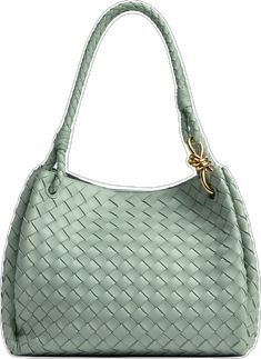 Elegant Handheld Shoulder Bag With Intrecciato Weave, Elegant Leather Bag With Interwoven Design, Elegant Leather Shoulder Bag With Interwoven Design, Elegant Rectangular Shoulder Bag With Interwoven Design, Luxury Shoulder Bag With Interwoven Design For Daily Use, Elegant Green Shoulder Bag With Braided Handles, Elegant Rectangular Bag With Interwoven Design, Elegant Shoulder Bag With Interwoven Design, Luxury Shoulder Bag With Interwoven Design And Double Handle