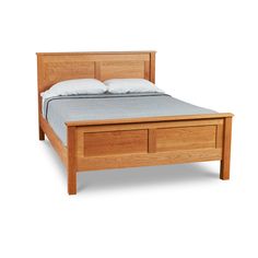 a wooden bed frame with two drawers on each side and one drawer at the end