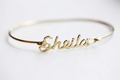 Vintage Name Bracelet  Sheila by diamentdesigns on Etsy, $12.00 Vintage Custom Name Jewelry Nameplate, Vintage Gold Adjustable Bracelets, Vintage Adjustable Gold Bangle Bracelet, Gold Adjustable Vintage Bracelets, Vintage Adjustable Gold Bracelets, Vintage Custom Nameplate Jewelry, Vintage Custom Name Nameplate Jewelry, Vintage Gold Bangle Bracelet Gift, Vintage Gold Cuff Bracelet Nickel Free