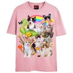 CUTE KITTENS – Teen Hearts Clothing - STAY WEIRD Silly Clothes, Silly Shirt, Fashion Archive, Heart Clothes, 90s Shirts, Comfy Shorts, Black White Pink, Cute Kittens, Fit Check