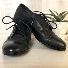 New Nine West Black Leather Oxford Shoes With Laces. Us Since 8 Woman’s. These Have Never Been Worn, Only Tried On In The House. Nwot Black Lace-up Shoes For Business In Spring, Black Lace-up Shoes For Business Spring Season, Black Lace-up Business Shoes For Spring, Black Plain Toe Lace-up Shoes For Office, Black Round Toe Dress Shoes For Spring, Black Leather Footbed Dress Shoes For Office, Black Flat Heel Dress Shoes For Spring, Black Dress Shoes With Flat Heel For Spring, Black Leather Shoes With Textured Sole For Spring