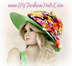 "Beautiful, Lime Green, Kentucky Derby, Special Occasion Hat, For Vogue, Contemporary Ladies.  This Fashion Hat, Is Suited For Horse Racing, Carriage Driving Competitions, Weddings, Church, Formals, And Special Occasion.  B www.NYFashionHats.Com Crown Measures 22.5\" - Wide Brim Measures 5\" All Sales Are Final.NYFashionHats Haute Couture Millinery Headwear For Women https://nyfashionhats.etsy.com" Ladies Wedding Hats, Special Occasion Hats, Mother Of The Bride Hats, Church Lady Hats, Ladies Dress Hats, Dressy Hats, Royal Ascot Hats, Occasion Hats, Bridal Fascinator