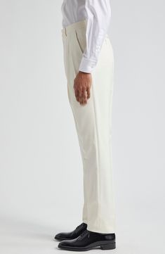 Tom Ford's contemporary elegance shines through in the masterful tailoring of resort-ready trousers crafted from fresh, luxurious silk. 37" inseam; 15" leg opening; 12" front rise; 17 1/2" back rise (size 48EU) Zip fly with hook-and-bar closure Front slant pockets Partially lined 100% silk Dry clean Made in Italy Designer Clothing Luxury White Straight Leg Bottoms, Tailored Silk Dress Pants Elegant, Luxury Tapered Leg Dress Pants For Semi-formal Occasions, Elegant Tailored Dress Pants For Wedding, Formal Fitted Silk Pants, Formal Silk Fitted Pants, Fitted Luxury Silk Pants, Elegant Silk Pants For Formal Occasions, Elegant Silk Pants With Pressed Crease