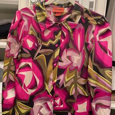 Missoni For Target Blouse. Size M. No Tags, But Never Worn. Pink Silk Floral Print Top, Silk Pink Floral Print Blouse, Pink Silk Blouse With Floral Print, Silk Pink Top For Workwear, Pink Silk Tops For Work, Silk Pink Workwear Tops, Pink Silk Workwear Tops, Pink Silk Tops For Fall, Pink Silk Blouse For Spring