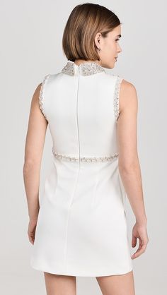 Rebecca Vallance Delaney Embellished Mini Dress | Shopbop Chic Fitted Dress With Embellished Collar, Formal Fitted Dress With Embellished Collar, Fitted Party Dress With Embellished Collar, Elegant Formal Dresses With Embellished Collar, Chic Sleeveless Dresses With Pearl Embroidery, Elegant Party Dress With Embellished Collar, Elegant Sleeveless Dress With Pearl Embroidery, Rhinestone Mini Dresses, Embellished Mini Dress