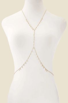 Crystal Fringe Body Chain in Gold – Ettika Crystal Fringe, Chain Belt, Clear Crystals, Gold Style, Clear Crystal, Gold Tones, Jewelry Design, Size Chart, Plating