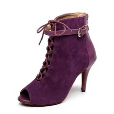 Women's Suede Customized Heel Salsa Dance Boots Salsa Dance Shoes Purple Womens High Heel Boots, Salsa Dance Shoes, Salsa Shoes, Ballroom Shoes, Dance Boots, Latin Shoes, Tango Shoes, Salsa Dance, Ballroom Dance Shoes