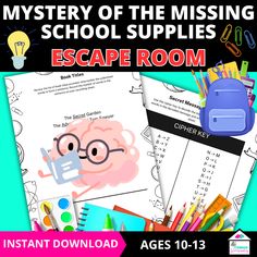 the mystery of the missing school supplies escape room