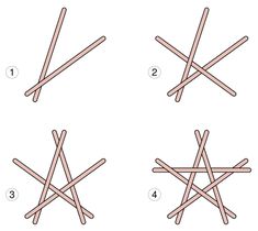 the steps to make a star with sticks