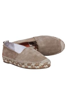 Current Boutique-Rag & Bone- Beige Suede Espadrille Woven Flats Sz 8.5 Summer Suede Slip-on Espadrilles, Casual Suede Flats With Rubber Sole, Comfortable Suede Flats With Rubber Sole, Beige Suede Closed Toe Flats, Beige Closed Toe Suede Flats, Comfortable Suede Flats For Spring, Suede Espadrilles With Stitched Sole For Beach, Beige Suede Slip-on Flats, Beige Slip-on Suede Flats