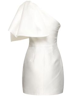 Solace London Marcela One-shoulder Twill Mini Dress - White | Editorialist White One-shoulder Evening Mini Dress, White One-shoulder Midi Dress For Evening, White One-shoulder Evening Dress With Asymmetrical Neckline, White One Shoulder Dress With Asymmetrical Neckline For Evening, Elegant White One-shoulder Bodycon Dress, White One-shoulder Dress With Asymmetrical Neckline For Cocktail, White One-shoulder Cocktail Dress With Asymmetrical Neckline, Elegant One Shoulder Summer Dress With One Sleeve, White One Shoulder Cocktail Dress