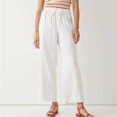 Never Worn Linen Pants With Liner And Big Pockets. I’m 5’8” And They Hit Just Above My Ankle 100%Linen Inseam: 26” Waist: 32” (Elastic And With A Drawstring To Adjust) White Pull-on Style Bottoms For Daywear, White Pull-on Style Bottoms For Vacation, White Pull-on Summer Pants, White Pull-on Style Bottoms For Spring, White Wide-leg Pull-on Pants, White Pull-on Wide-leg Pants, White Pull-on Style Wide-leg Pants, Chic White Bottoms With Pull-on Style, White Pull-on Style Pants For Spring