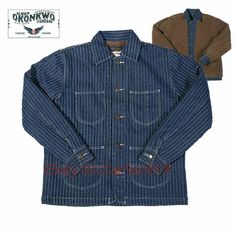 Men Railroad Denim Jacket Vintage Worjer Striped Jean Jacket Winter Fleece Coats Product Description Package includes: 1 Mens Denim Jacket Feature: Brand new & Top quality. Material: 100% cotton,denim Ling: 40% wool, very warm Fashion cut, fit your figure, practical as well as popular. Note: 1.Actual fabric colors may vary slightly from online colors due to variations in screen color settings. 2.The size is Asian size ,usually is smaller than normal US/UK/RU/EU/AU size. Each size's parameter Winter Cotton Denim Jacket With Buttons, Outdoor Denim Jacket With Patch Pockets And Long Sleeves, Cotton Denim Jacket For Workwear In Winter, Streetwear Denim Jacket With Double-needle Stitching, Long Sleeve Denim Jacket With Double-needle Stitching For Streetwear, Outdoor Cotton Denim Jacket With Patch Pockets, Long Sleeve Denim Outerwear With Double-needle Stitching, Cotton Denim Jacket With Patch Pockets For Outdoor, Winter Denim Outerwear With Double-needle Sleeve