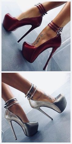 Burgundy and silver high heels shoes Prom Shoes Wedges, Fashionable Shoes, Prom Heels, Shoes Heel, Prom Shoes