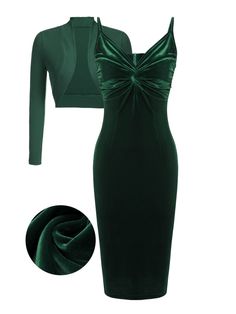 30-70% OFF✓ Fast Shipping✓Retro Stage’s 2PCS Green 1960s Velvet Bodycon Dress offers a rich velvet fabric with a sleek bodycon fit. Perfect for a sophisticated, vintage-inspired look! Retro Stage, Style Masculin, Historic Fashion, Velvet Bodycon Dress, Retro Beauty, Standard Dress, 1960's Dress, Neckline Designs, Vintage Clothes