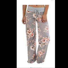 Cute Comfy Floral Lounge Pants- Brand New, Never Worn Still In Plastic. Casual Sweatpants For Pajama Party In Spring, Casual Spring Sweatpants For Pajama Party, Pink Full-length Sweatpants For Summer, Pink Full Length Sweatpants For Summer, Casual Wide Leg Pants For Pajama Party In Summer, Casual Wide Leg Pants For Summer Pajama Party, Trendy Spring Bottoms For Pajama Party, Pink High Waist Sweatpants For Summer, Pink Wide Leg Sweatpants For Spring