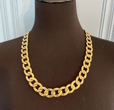 "VINTAGE | Signed Napier Gold Tone Chunky Oval Link Necklace | Fold Over Clasp | 24\" L  - Gorgeous heavy chunky gold-tone chain link vintage necklace signed by Napier  - Oval interlocking links  - Fold over clasp  - 24\" L  - Excellent condition, no gold wear visible Please look carefully at the pictures for condition and size, as the pictures are part of the description. I am happy to answer any questions and provide additional photos if necessary. A Note on Vintage Items: Vintage items are at Vintage Gold Oval Chain Necklace, Vintage Oval Link Chain Necklace, Vintage Oval Link Chain Necklace For Formal Occasions, Vintage Chunky Chain Jewelry With Oval Links, Vintage Oval Link Curb Chain Necklace, Vintage Curb Chain Necklace With Oval Links, Vintage Oval Link Gold Chain Necklace, Vintage Oval Link Chunky Chain Necklace, Vintage Chunky Chain Necklace With Oval Links