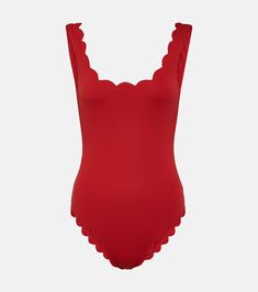 Palm Springs swimsuit in red - Marysia | Mytheresa Stretch Polyamide Bodysuit For Sunbathing, Elegant Seamless Swimwear For Poolside, Red Elastane Swimwear, One-piece Seamless Swimwear, One-piece Elastane Bodysuit For Pool, One-piece Elastane Bodysuit For The Beach, Seamless One-piece Elastane Swimwear, Elastane Lined Bodysuit For Pool, Seamless Polyamide Bodysuit For Pool