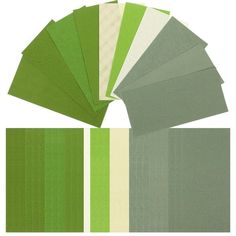 several shades of green and white are shown