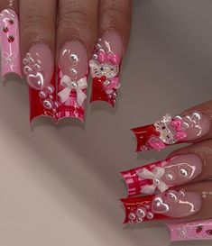 #nailsofinstagram #nailart Baddie Red Nails, Nail Care Diy, Polygel Nail, Vday Nails, Tech Career, Diy Acrylic Nails, Baddie Nails, Awesome Nails, Colored Acrylic